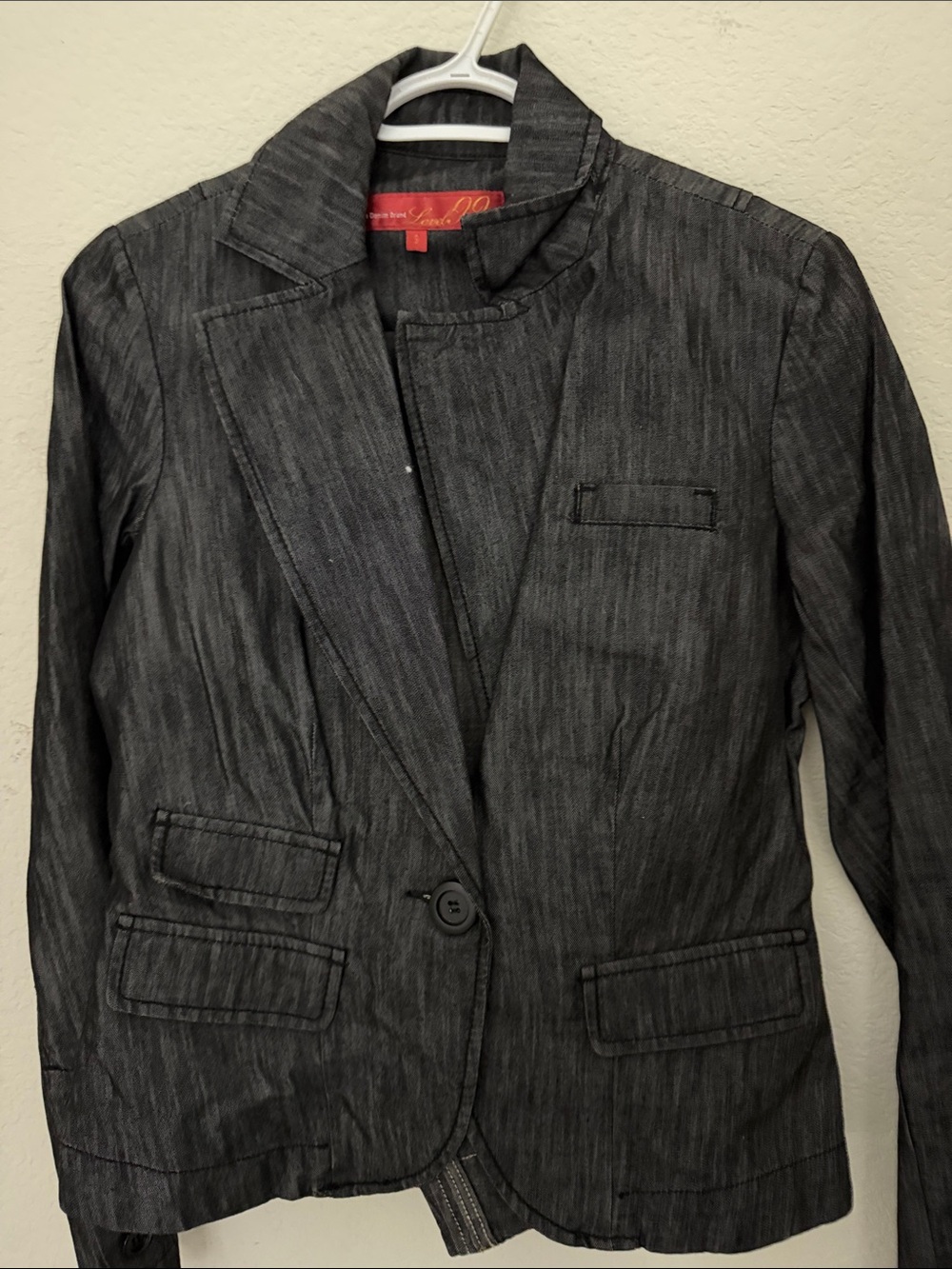 Level 99 Charcoal Grey Single-Button Blazer